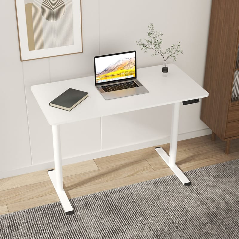 Skrivbord Ergo Light med 1 motor 120x60x72,5-117,5 cm - Vit - Möbler - Bord & matgrupper - Kontorsbord - Skrivbord - Höj och sänkbart skrivbord
