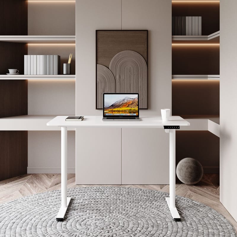 Skrivbord Ergo Light med 1 motor 120x60x72,5-117,5 cm - Vit - Möbler - Bord & matgrupper - Kontorsbord - Skrivbord - Höj och sänkbart skrivbord