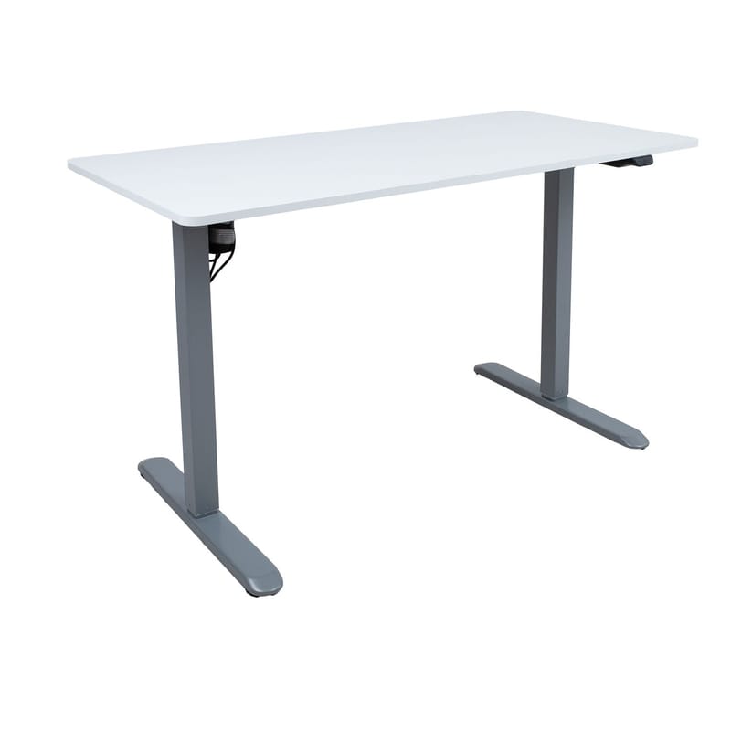 Skrivbord Ergo Light med 1 motor 120x60x73–118 cm - vit/silvergrå - Möbler - Bord & matgrupper - Kontorsbord - Skrivbord - Höj och sänkbart skrivbord