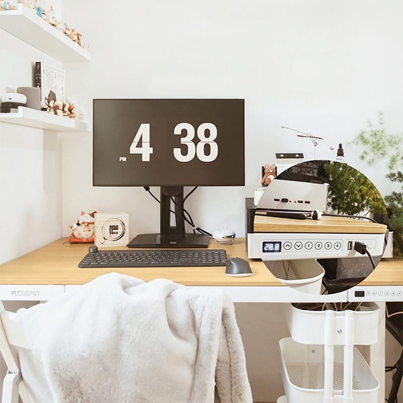 Skrivbord Ergo med 1 motor 120x60x72-121 cm - ek/vit - Möbler - Bord & matgrupper - Kontorsbord - Skrivbord - Höj och sänkbart skrivbord