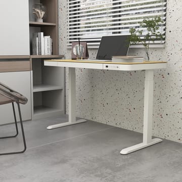 Skrivbord Ergo med 1 motor 120x60x72-121 cm - ek/vit - Möbler - Bord & matgrupper - Kontorsbord - Skrivbord - Höj och sänkbart skrivbord