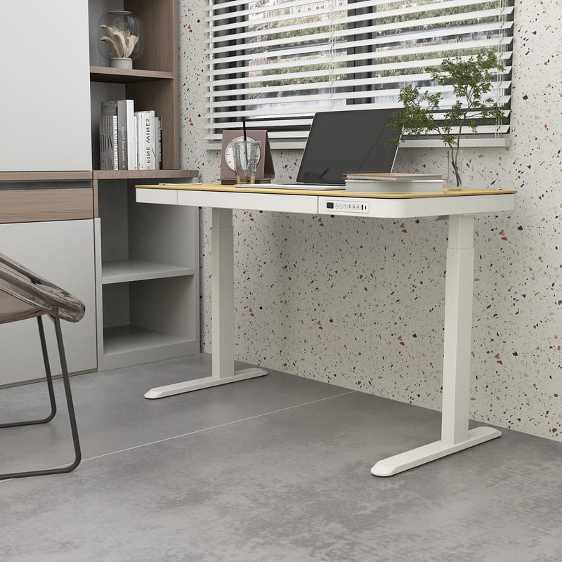 Skrivbord Ergo med 1 motor 120x60x72-121 cm - ek/vit - Möbler - Bord & matgrupper - Kontorsbord - Skrivbord - Höj och sänkbart skrivbord