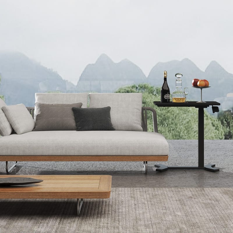 Skrivbord Ergo med ett ben 70x40x67,5-106 cm manuell - svart - Möbler - Bord & matgrupper - Kontorsbord - Skrivbord - Höj och sänkbart skrivbord