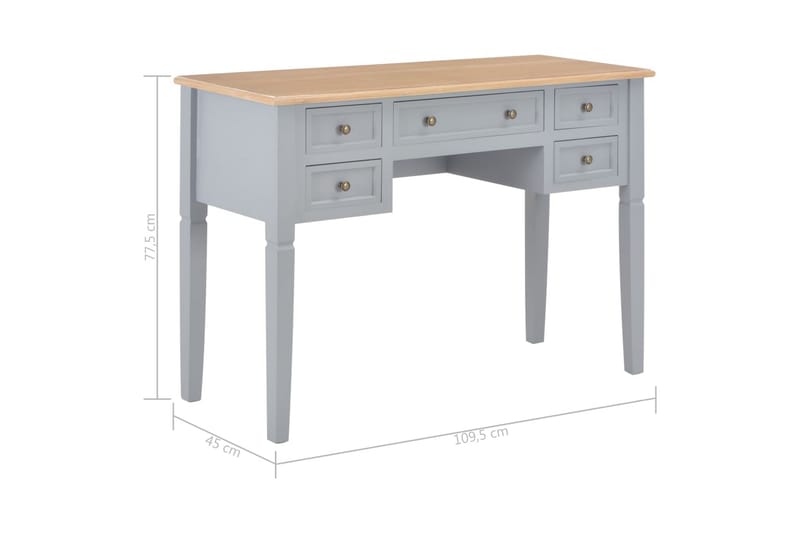 Skrivbord grå 109,5x45x77,5 cm trä - Grå - Möbler - Bord & matgrupper - Kontorsbord - Skrivbord