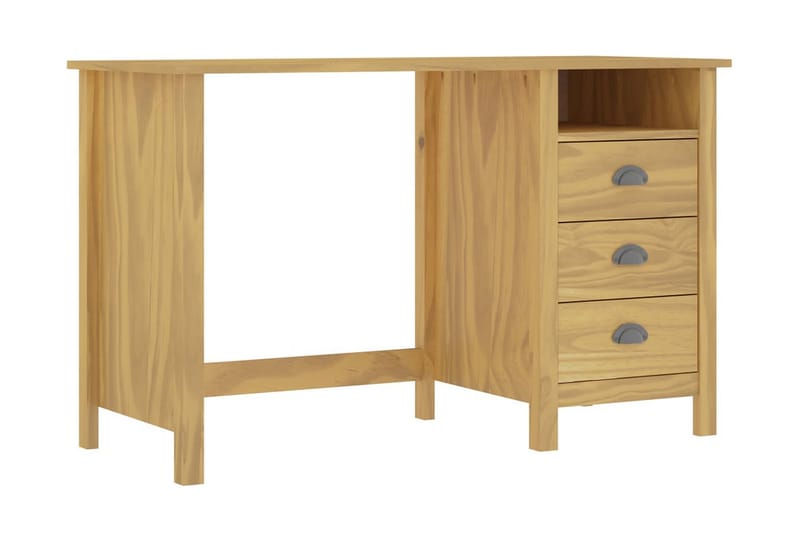 Skrivbord Hill Range med 3 lådor 120x50x74 cm massiv furu - Brun - Möbler - Bord & matgrupper - Kontorsbord - Skrivbord