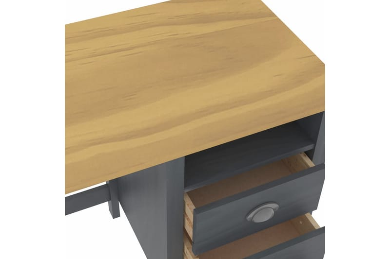 Skrivbord Hill Range med 3 lådor 120x50x74 cm massiv furu - Grå - Skrivbord