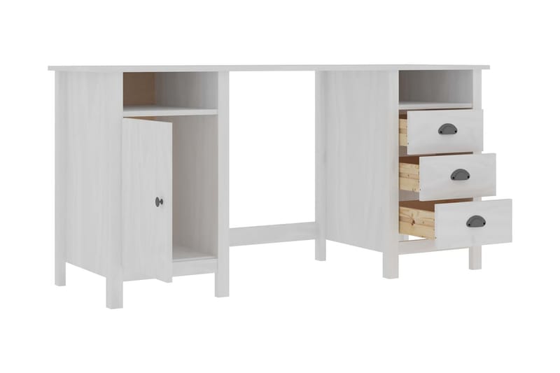 Skrivbord Hill Range vit 150x50x74 cm massiv furu - Vit - Möbler - Bord & matgrupper - Kontorsbord - Skrivbord