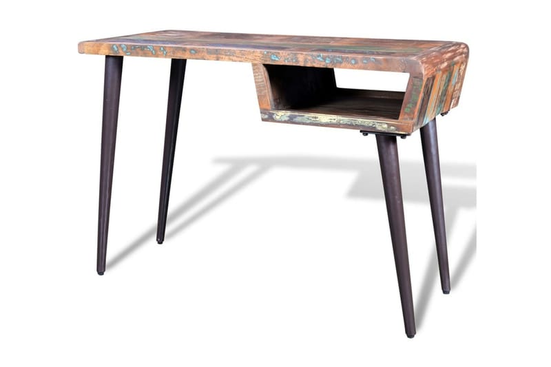 Skrivbord i återvunnet trä med järnben - Flerfärgad - Skrivbord