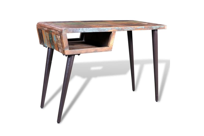 Skrivbord i återvunnet trä med järnben - Flerfärgad - Skrivbord