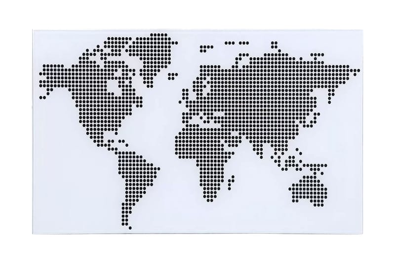 Skrivbord i glas med världskarta-design - Vit - Skrivbord