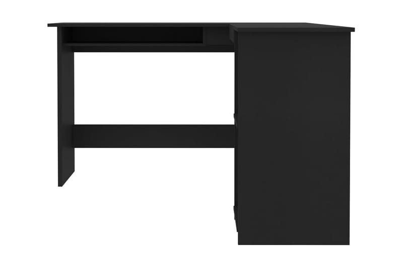 Skrivbord L-format svart 120x140x75 cm spånskiva - Svart - Hörnskrivbord