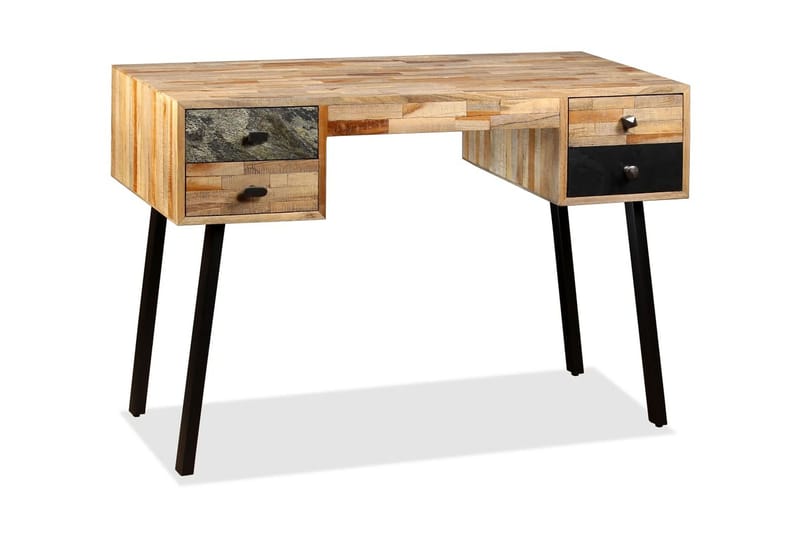 Skrivbord massivt återvunnet teakträ 110x50x76 cm - Flerfärgad - Skrivbord