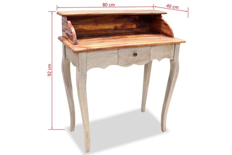Skrivbord massivt återvunnet trä 80x40x92 cm - Brun - Skrivbord