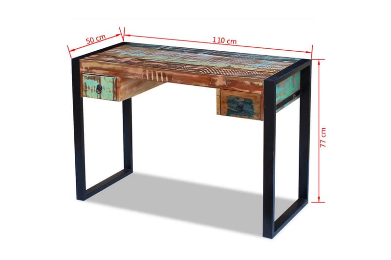 Skrivbord massivt återvunnet trä - Brun - Skrivbord