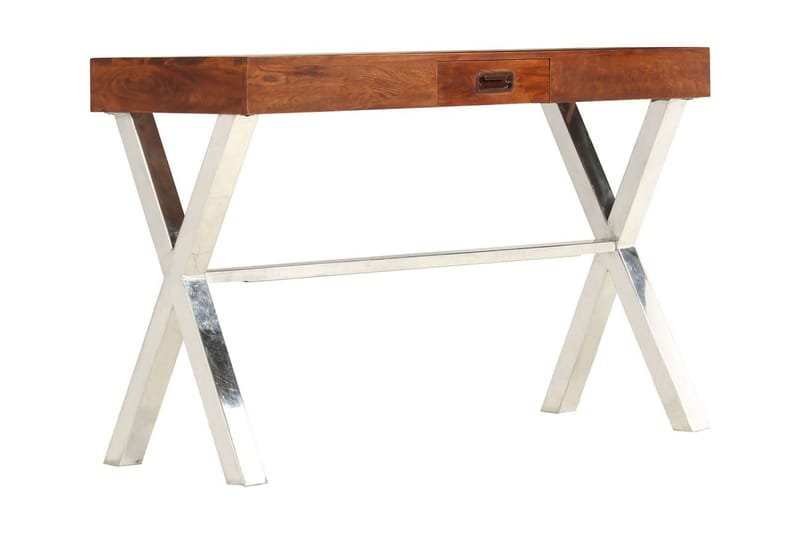 Skrivbord massivt akaciaträ med sheshamfinish 110x50x76 cm - Brun - Skrivbord