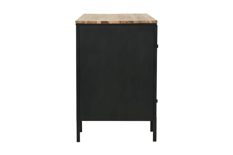 Skrivbord massivt furuträ och stål 120x50x76 cm - Svart - Möbler - Bord & matgrupper - Kontorsbord - Skrivbord