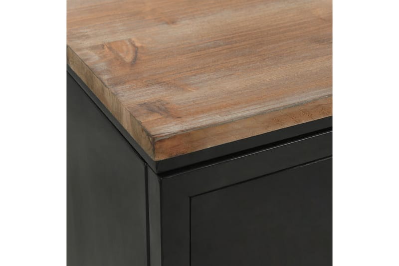 Skrivbord massivt furuträ och stål 120x50x76 cm - Svart - Möbler - Bord & matgrupper - Kontorsbord - Skrivbord