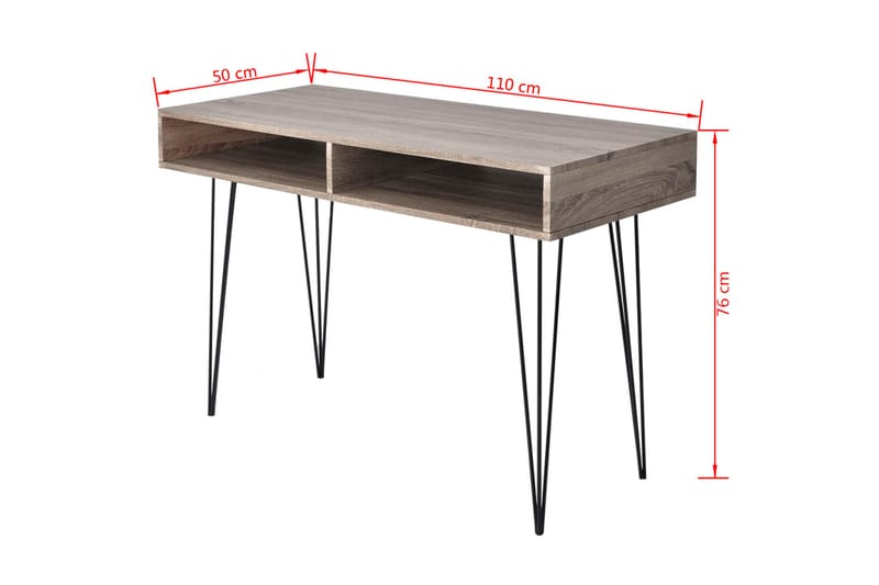 Skrivbord med 2 fack grå - Flerfärgad - Skrivbord