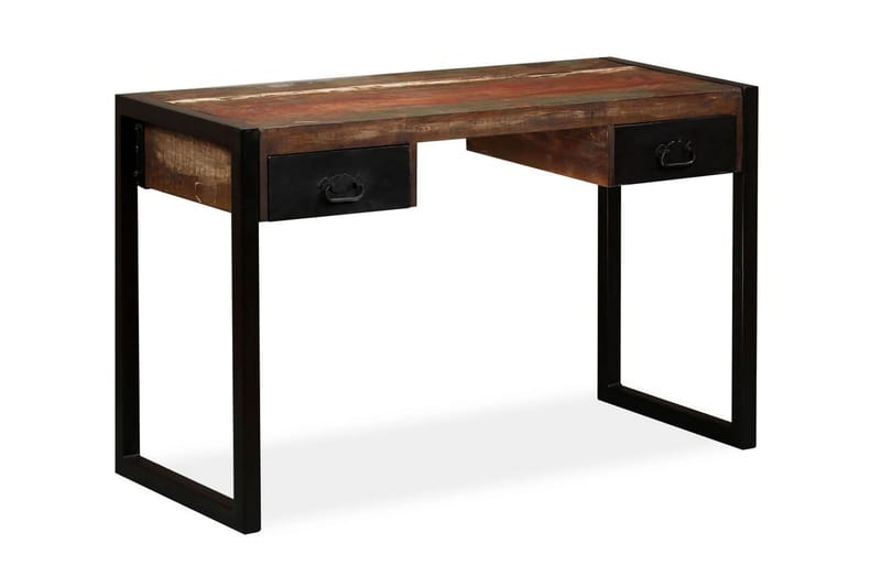 Skrivbord med 2 lådor massivt återvunnet trä 120x50x76 cm - Flerfärgad - Möbler - Bord & matgrupper - Kontorsbord - Skrivbord
