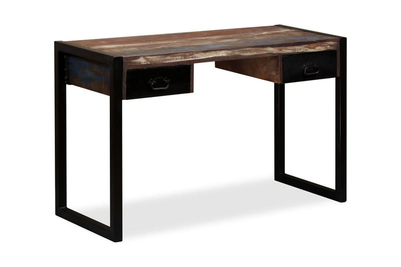 Skrivbord med 2 lådor massivt återvunnet trä 120x50x76 cm - Flerfärgad - Möbler - Bord & matgrupper - Kontorsbord - Skrivbord