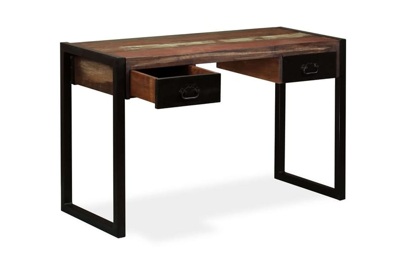 Skrivbord med 2 lådor massivt återvunnet trä 120x50x76 cm - Flerfärgad - Möbler - Bord & matgrupper - Kontorsbord - Skrivbord