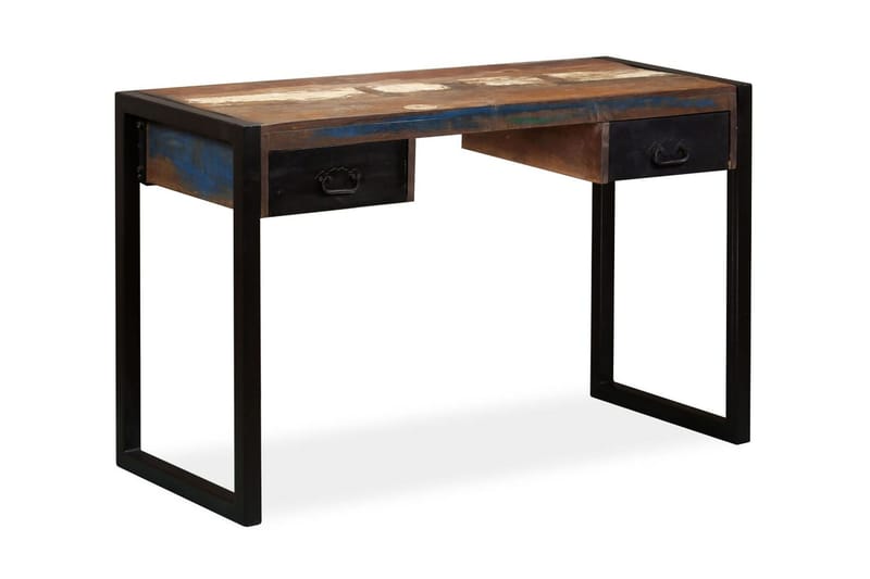 Skrivbord med 2 lådor massivt återvunnet trä 120x50x76 cm - Flerfärgad - Möbler - Bord & matgrupper - Kontorsbord - Skrivbord
