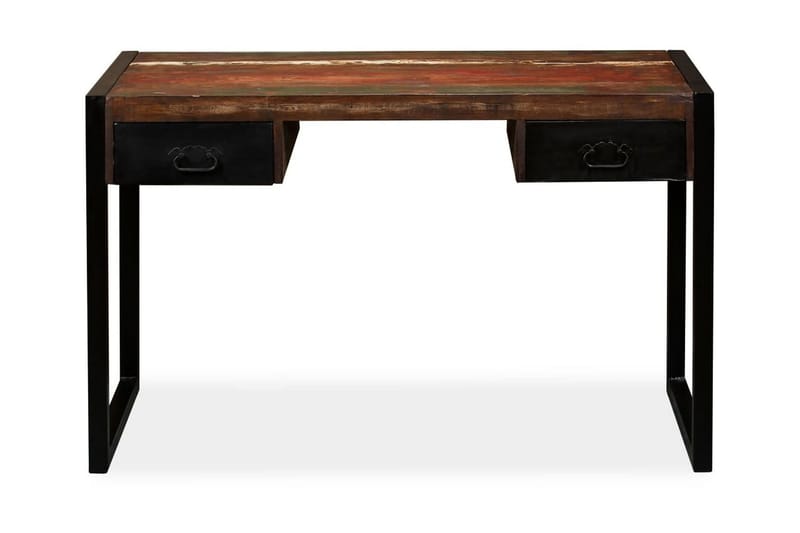 Skrivbord med 2 lådor massivt återvunnet trä 120x50x76 cm - Flerfärgad - Möbler - Bord & matgrupper - Kontorsbord - Skrivbord
