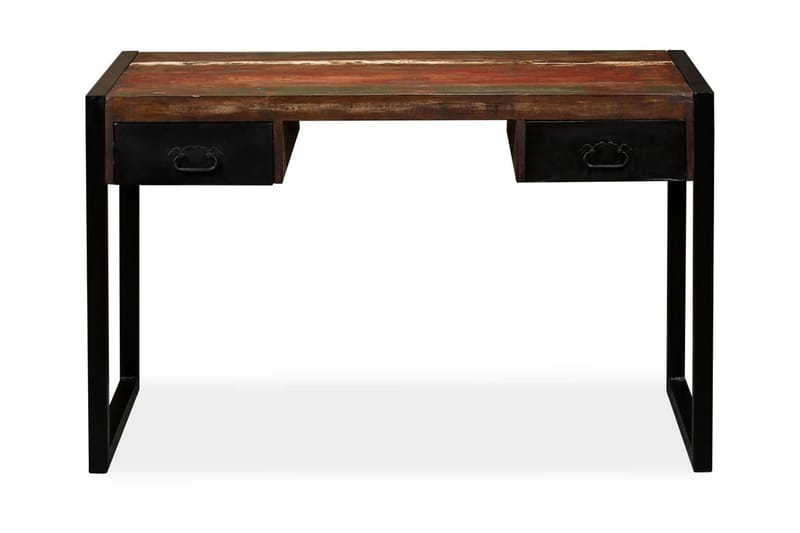 Skrivbord med 2 lådor massivt återvunnet trä 120x50x76 cm - Flerfärgad - Skrivbord