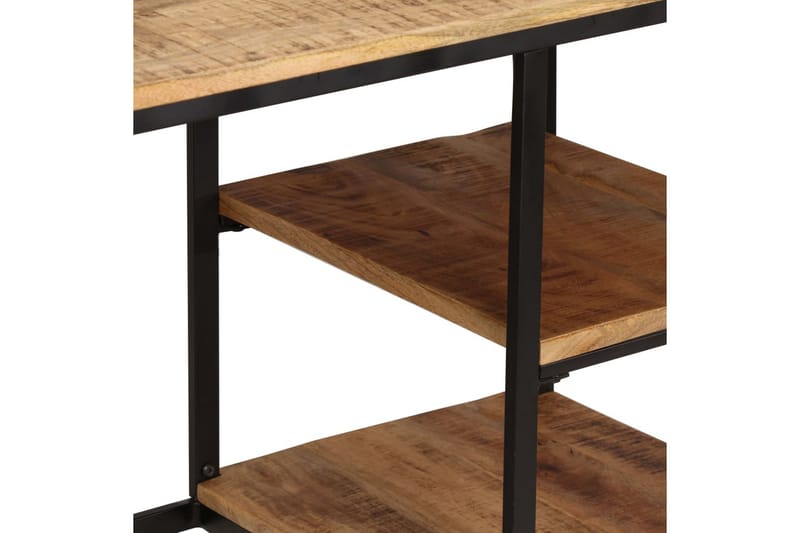 Skrivbord med hopfällbar pall massivt mangoträ 115x50x76 cm - Brun - Möbler - Bord & matgrupper - Kontorsbord - Skrivbord