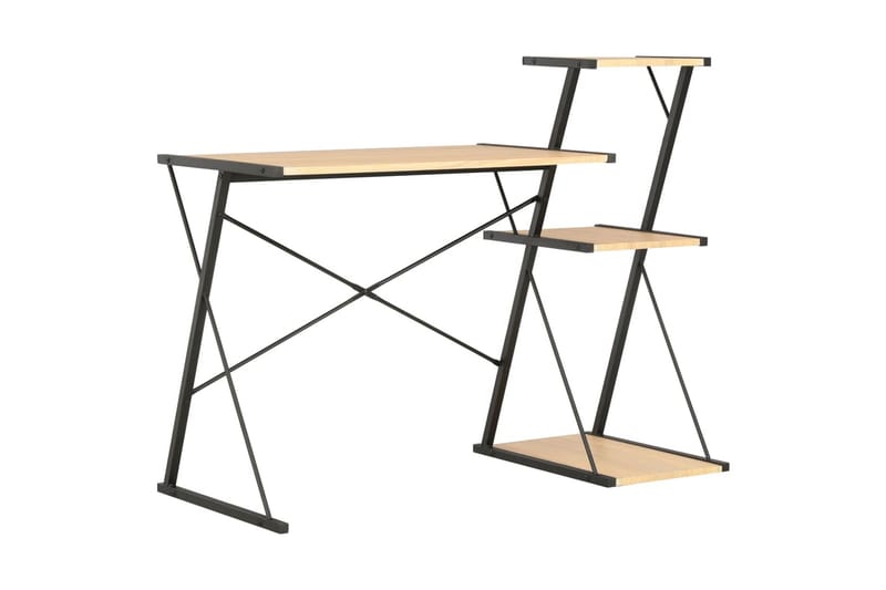 Skrivbord med hylla svart och ek 116x50x93 cm - Svart - Skrivbord