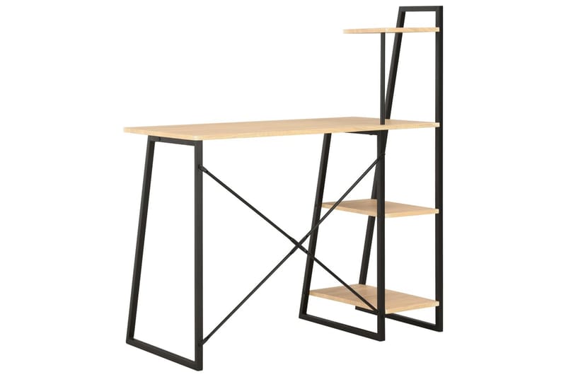 Skrivbord med hyllenhet svart och ek 102x50x117 cm - Svart - Möbler - Bord & matgrupper - Kontorsbord - Skrivbord