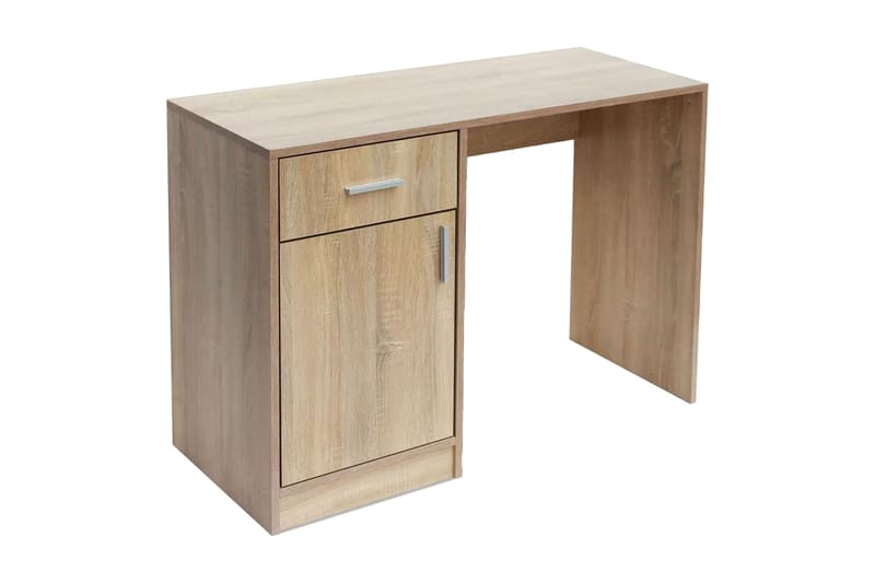Skrivbord med låda och skåp ek 100x40x73 cm - Brun - Skrivbord