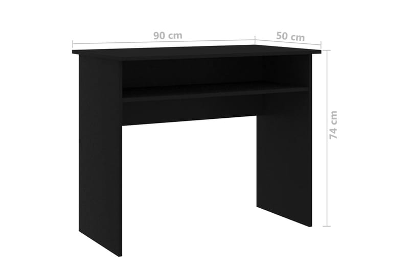 Skrivbord skrivbord 90x50x74 cm spånskiva - Svart - Skrivbord