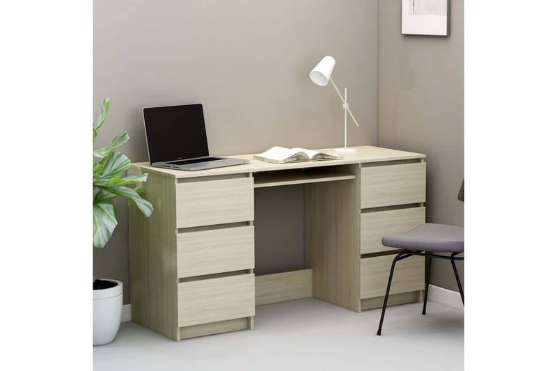 Skrivbord sonama-ek 140x50x77 cm spånskiva - Brun - Möbler - Bord & matgrupper - Kontorsbord - Skrivbord