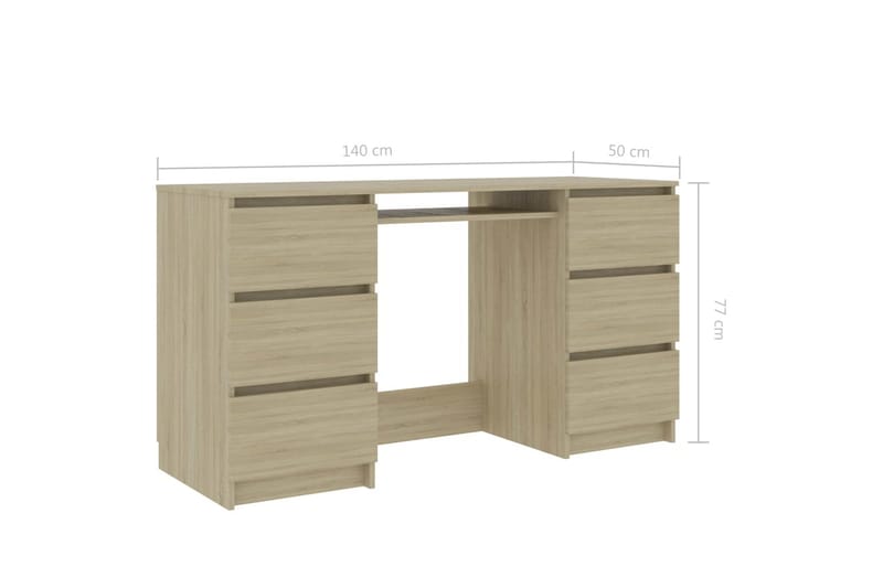 Skrivbord sonama-ek 140x50x77 cm spånskiva - Brun - Möbler - Bord & matgrupper - Kontorsbord - Skrivbord