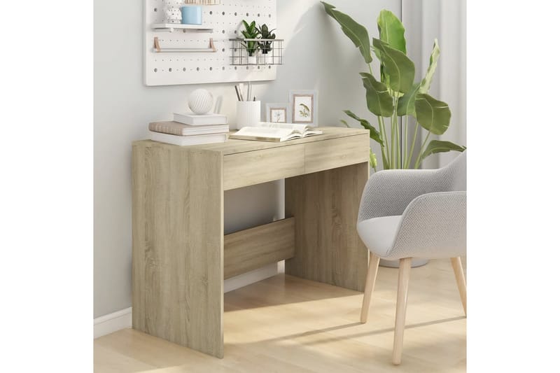 Skrivbord sonoma-ek 101x50x76,5 cm spånskiva - Beige - Möbler - Bord & matgrupper - Kontorsbord - Skrivbord