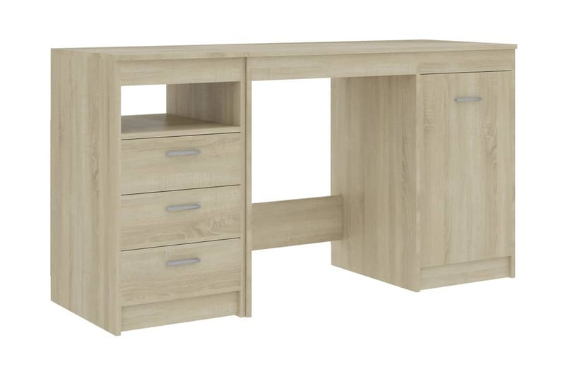 Skrivbord sonoma-ek 140x50x76 cm spånskiva - Brun - Möbler - Bord & matgrupper - Kontorsbord - Skrivbord