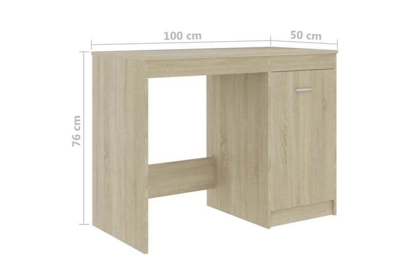 Skrivbord sonoma-ek 140x50x76 cm spånskiva - Brun - Möbler - Bord & matgrupper - Kontorsbord - Skrivbord