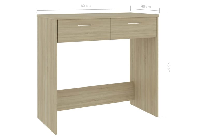 Skrivbord sonoma-ek 80x40x75 cm spånskiva - Brun - Möbler - Bord & matgrupper - Kontorsbord - Skrivbord