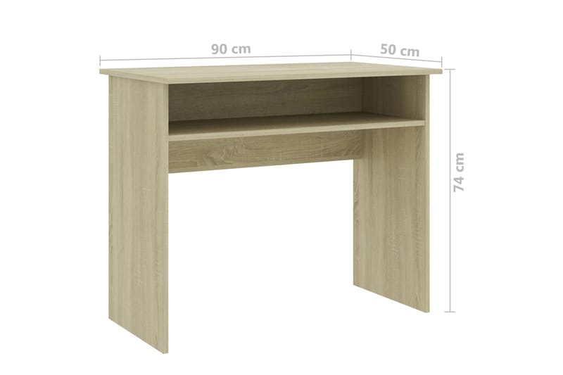 Skrivbord sonoma-ek 90x50x74 cm spånskiva - Brun - Möbler - Bord & matgrupper - Kontorsbord - Skrivbord