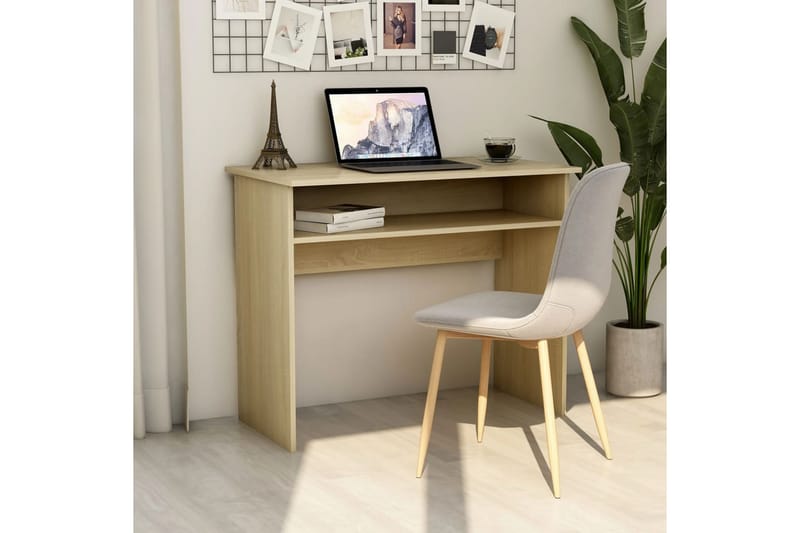 Skrivbord sonoma-ek 90x50x74 cm spånskiva - Brun - Möbler - Bord & matgrupper - Kontorsbord - Skrivbord