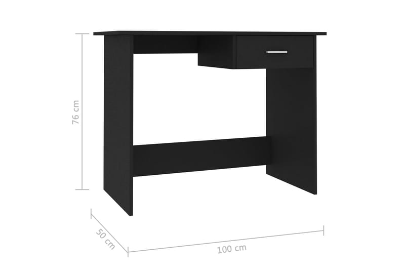 Skrivbord svart 100x50x76 cm spånskiva - Svart - Möbler - Bord & matgrupper - Kontorsbord - Skrivbord