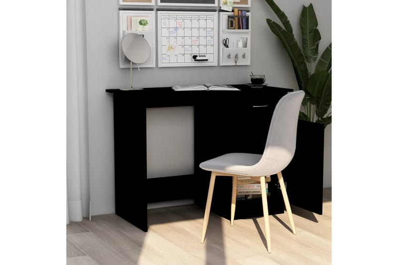 Skrivbord svart 100x50x76 cm spånskiva - Svart - Skrivbord