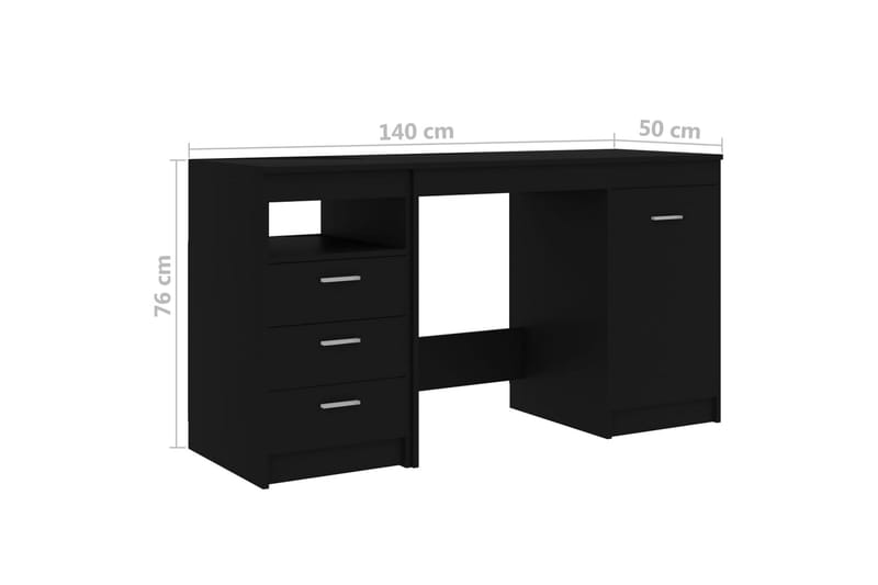 Skrivbord svart 140x50x76 cm spånskiva - Svart - Möbler - Bord & matgrupper - Kontorsbord - Skrivbord