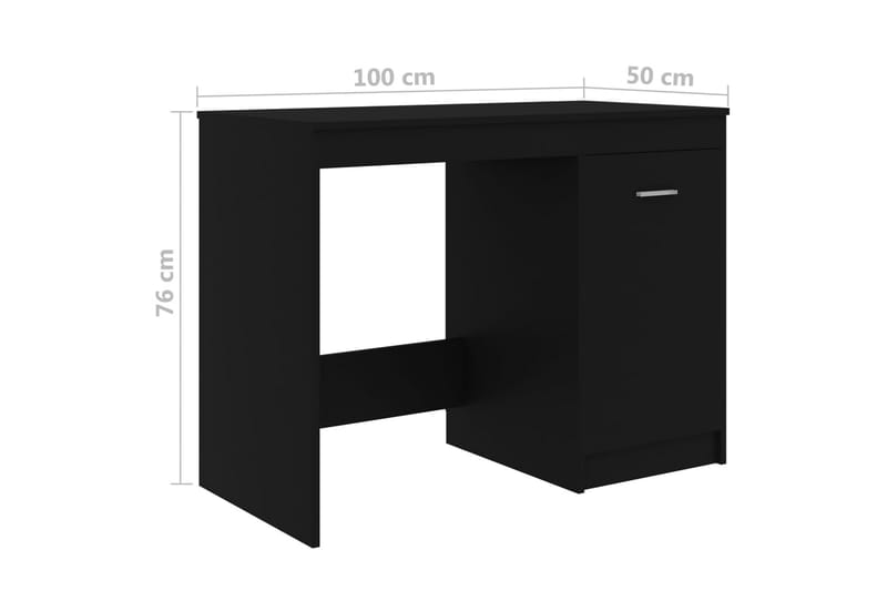 Skrivbord svart 140x50x76 cm spånskiva - Svart - Skrivbord