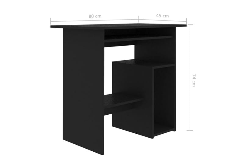 Skrivbord svart 80x45x74 cm spånskiva - Svart - Skrivbord