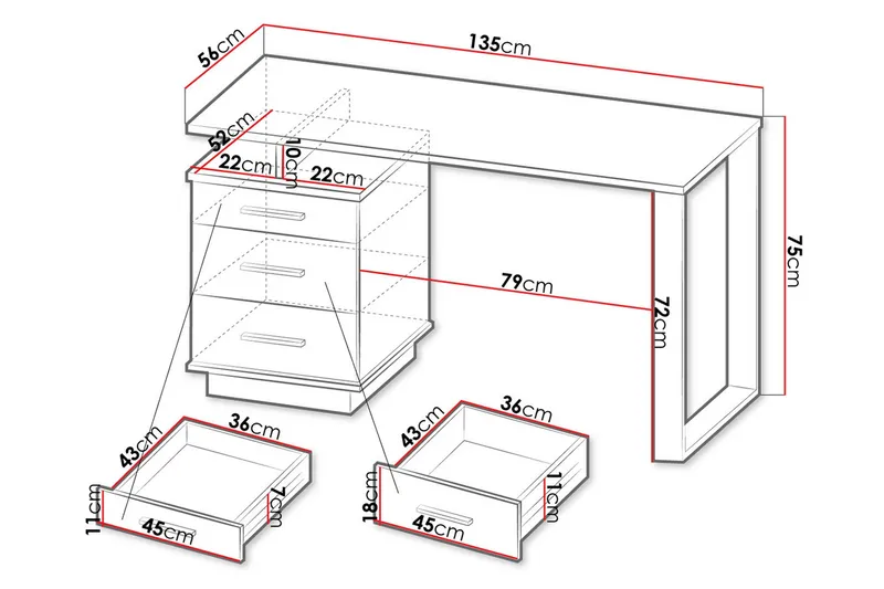 Skrivbord - Svart|Ek - Möbler - Bord & matgrupper - Kontorsbord - Skrivbord