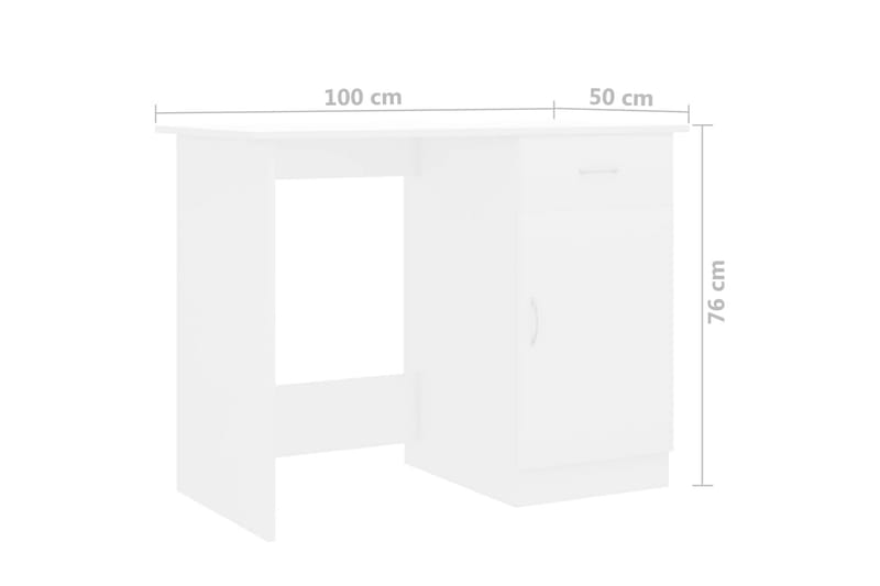 Skrivbord vit 100x50x76 cm spånskiva - Vit - Skrivbord