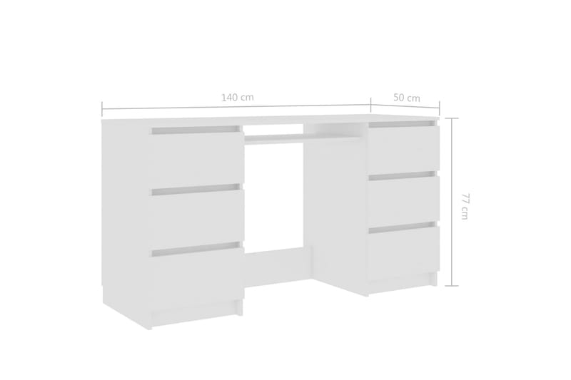 Skrivbord vit 140x50x77 cm spånskiva - Vit - Möbler - Bord & matgrupper - Kontorsbord - Skrivbord