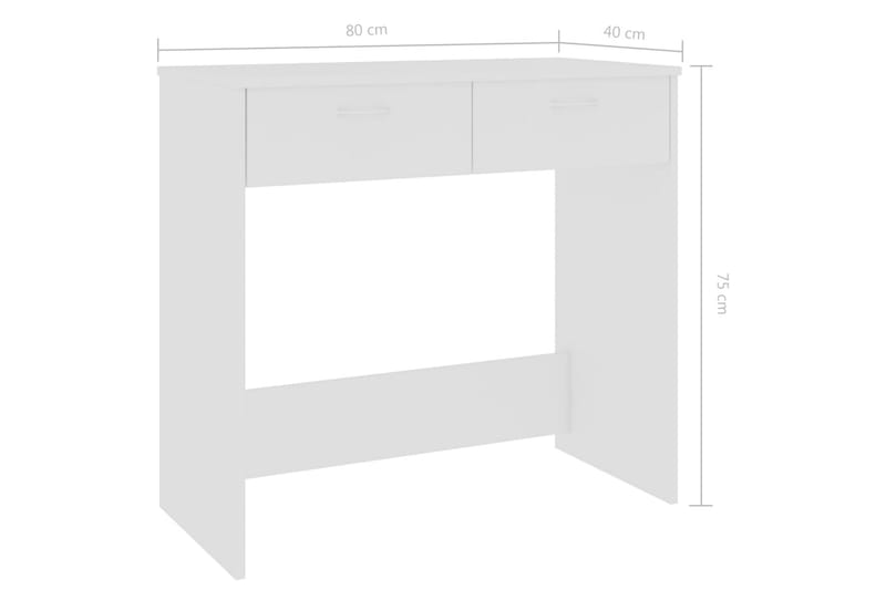 Skrivbord vit 80x40x75 cm spånskiva - Vit - Skrivbord